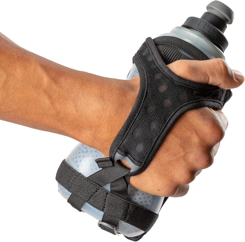 NATHAN زجاجة ماء سريعة الضغط محمولة للركض. حزام يد قابل للتعديل بدون قبضة. 12 أونصة / 18 أونصة / معزولة. زجاجة ماء عاكسة للترطيب. - Image 4